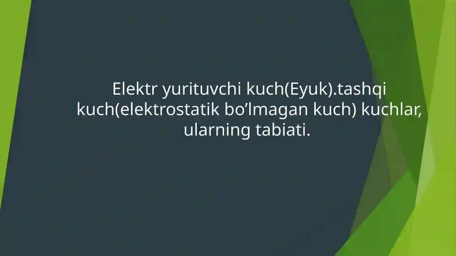 Fizika yo’nalishi2F2 guruh talabasi Yusufjonov Akbarjonning Malakaviy amaliyot dantayyorlagan ochiq dars ishlaması 2
