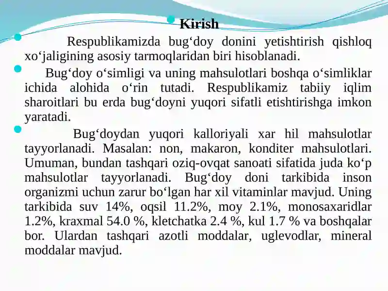 "QISHLOQ XO‘JALIGI MAHSULOTLARINIQAYTAISHLASH TEXNOLOGIYALARI" 2