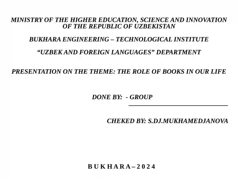 The role of books in our life 2