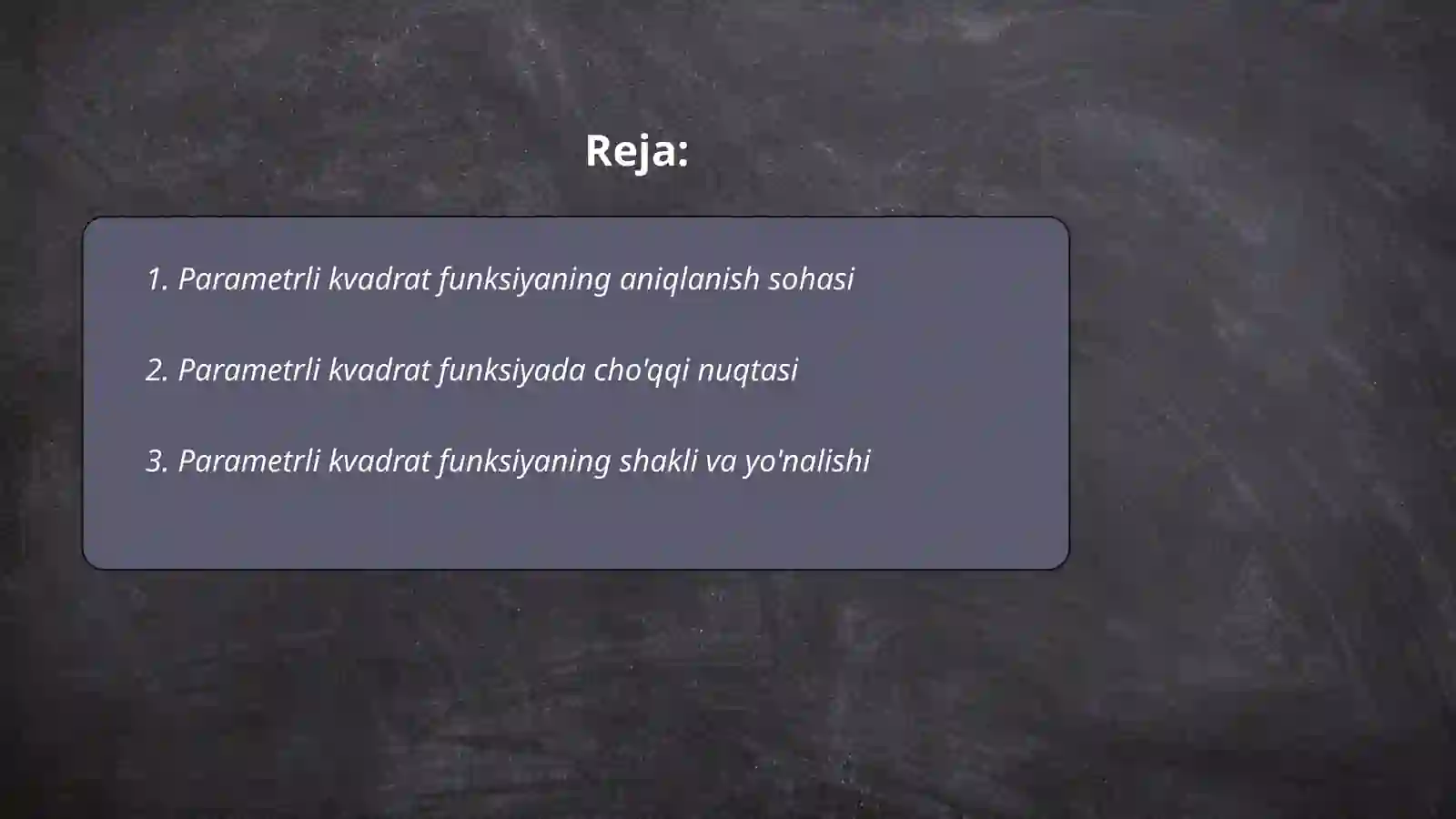 Parametrli kvadrat funksiyalar 2