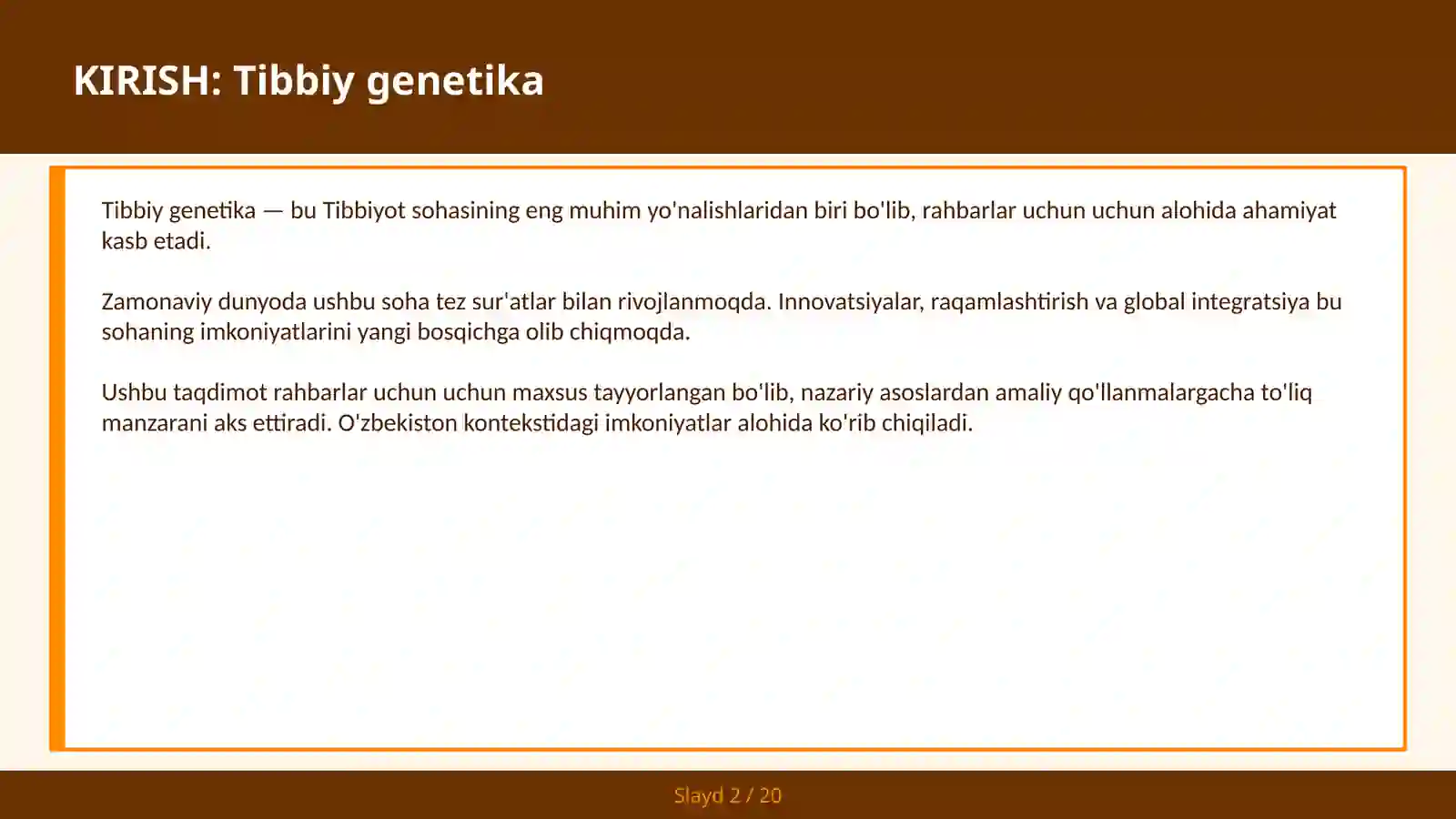 Tibbiy genetika 2