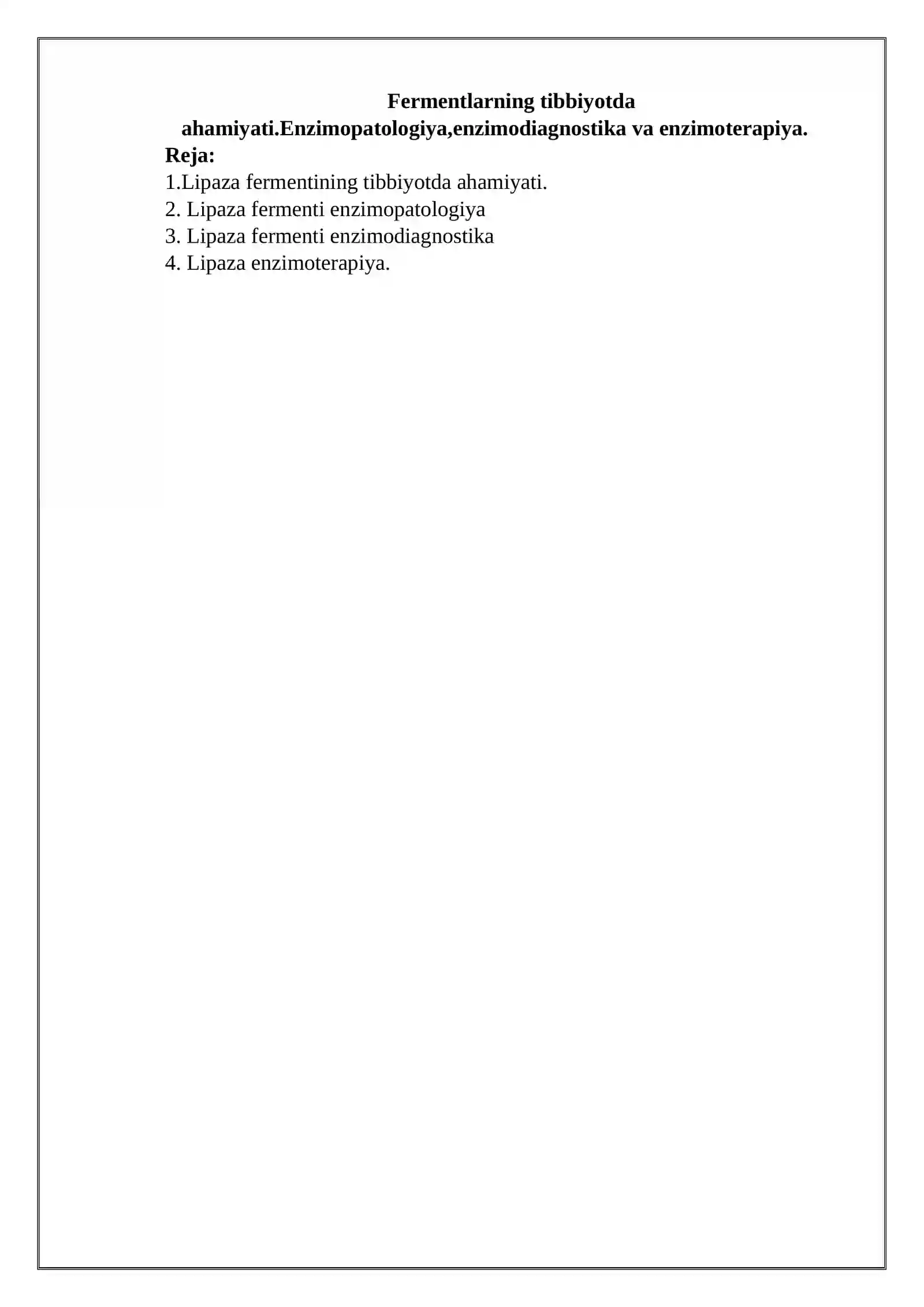 Fermentlarning tibbiyotda ahamiyati 2