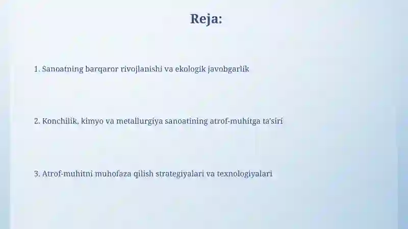 Sanoatning barqaror rivojlanishi va ekologik javobgarlik 2