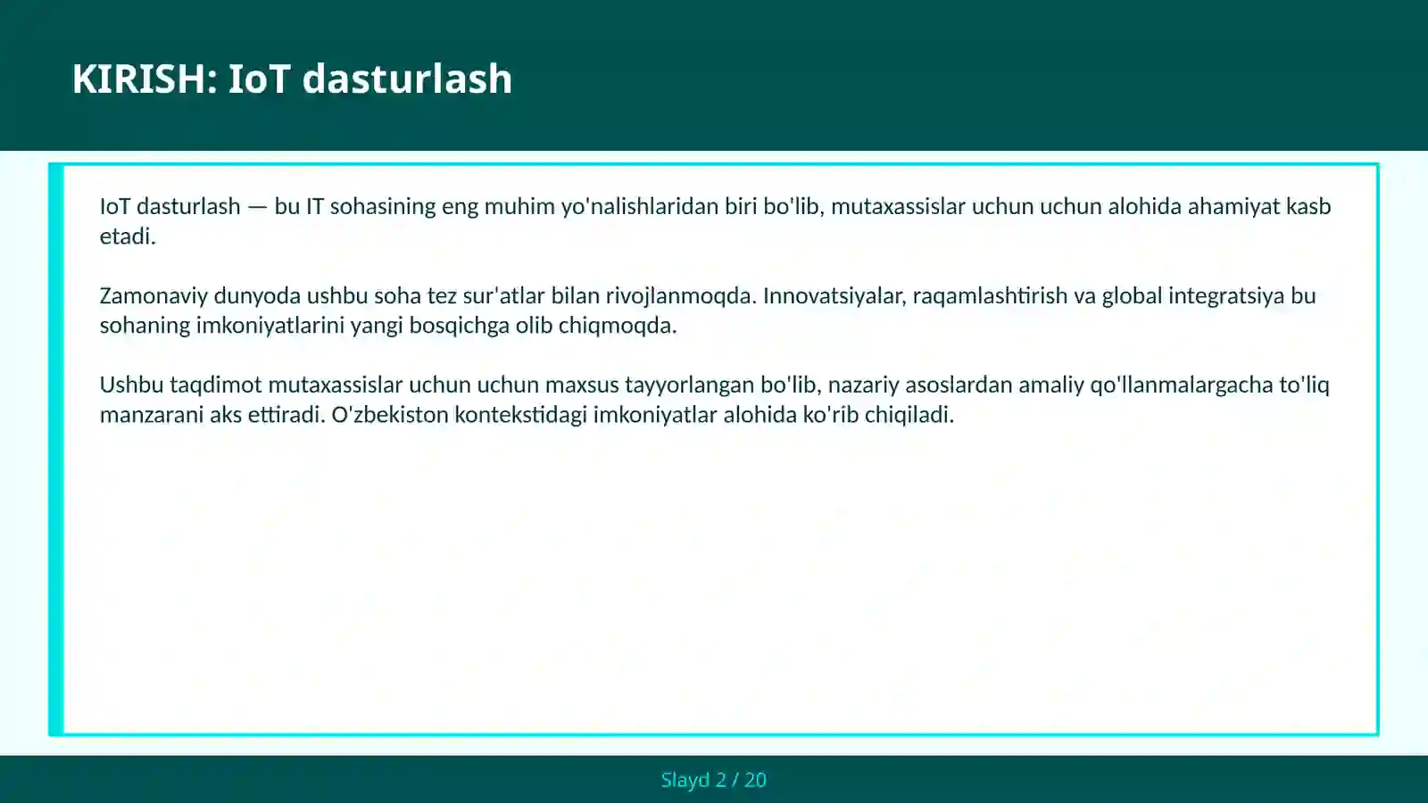 IoT DASTURLASH 2