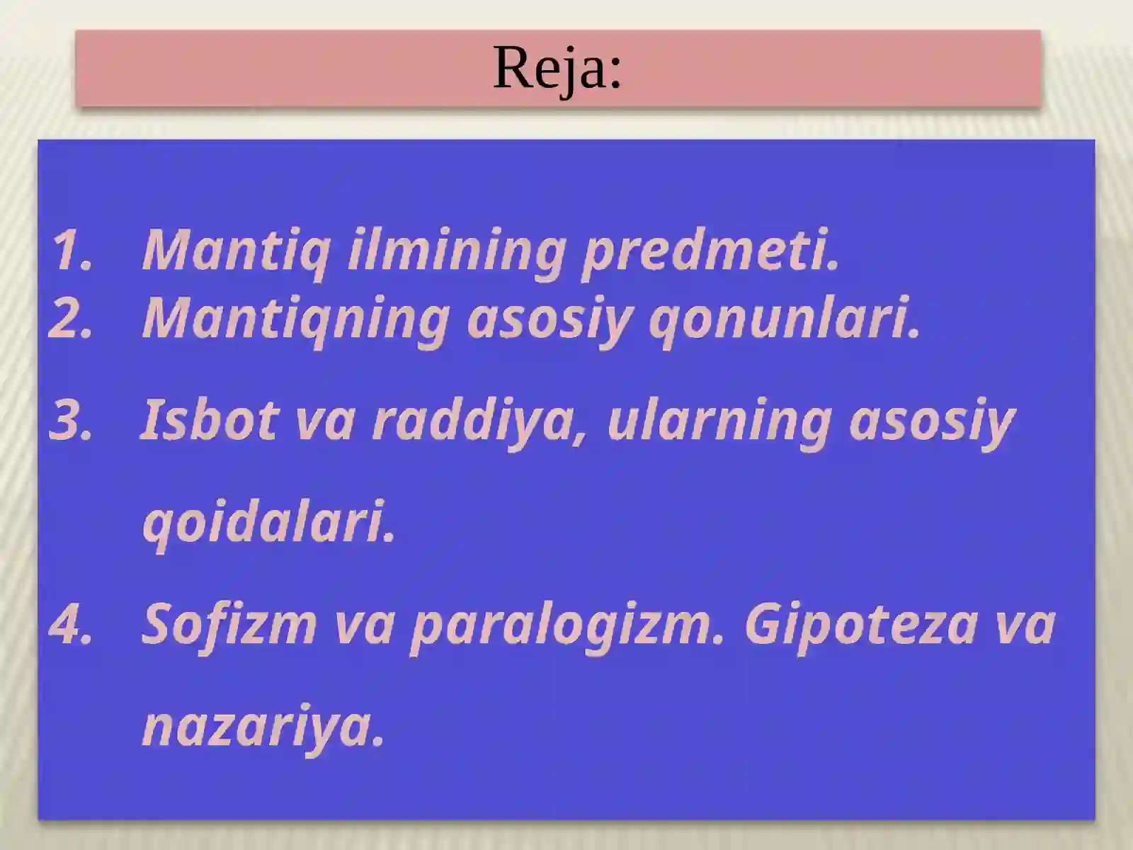 Mantiq ilmining predmeti 2