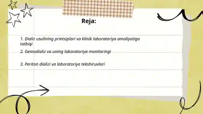 Dializ usulini klinik laboratoriya ishida qoʻllanilishi 2