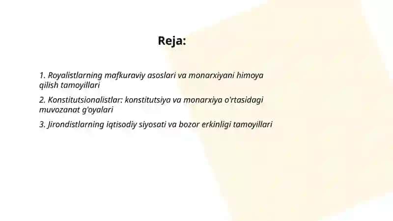 Royalistlar konstitutsionalistlar jirondistlar va yakobinchilar mafkurasi 2