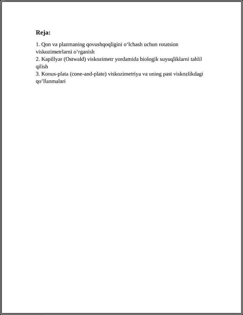 BIOLOGIK SUYUQLIKLARNING QOVUSHQOQLIGINI ANIQLASH USULLARINI O'RGANISH 2