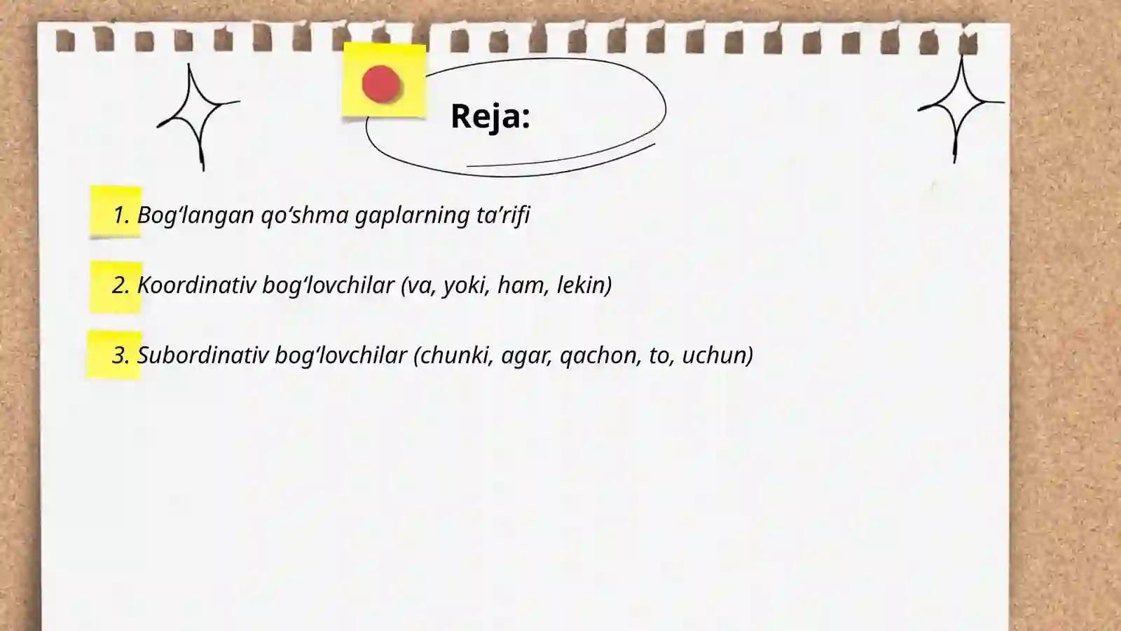 Bogʻlangan qoʻshma gaplar 2