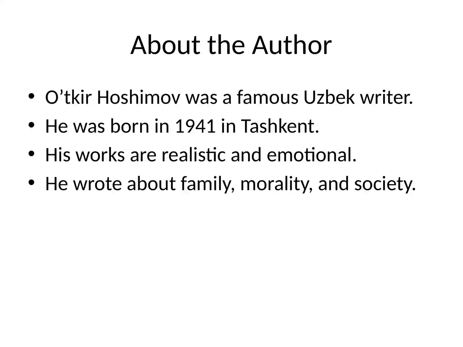 My Favorite Book: “Dunyoning Ishlari” 2