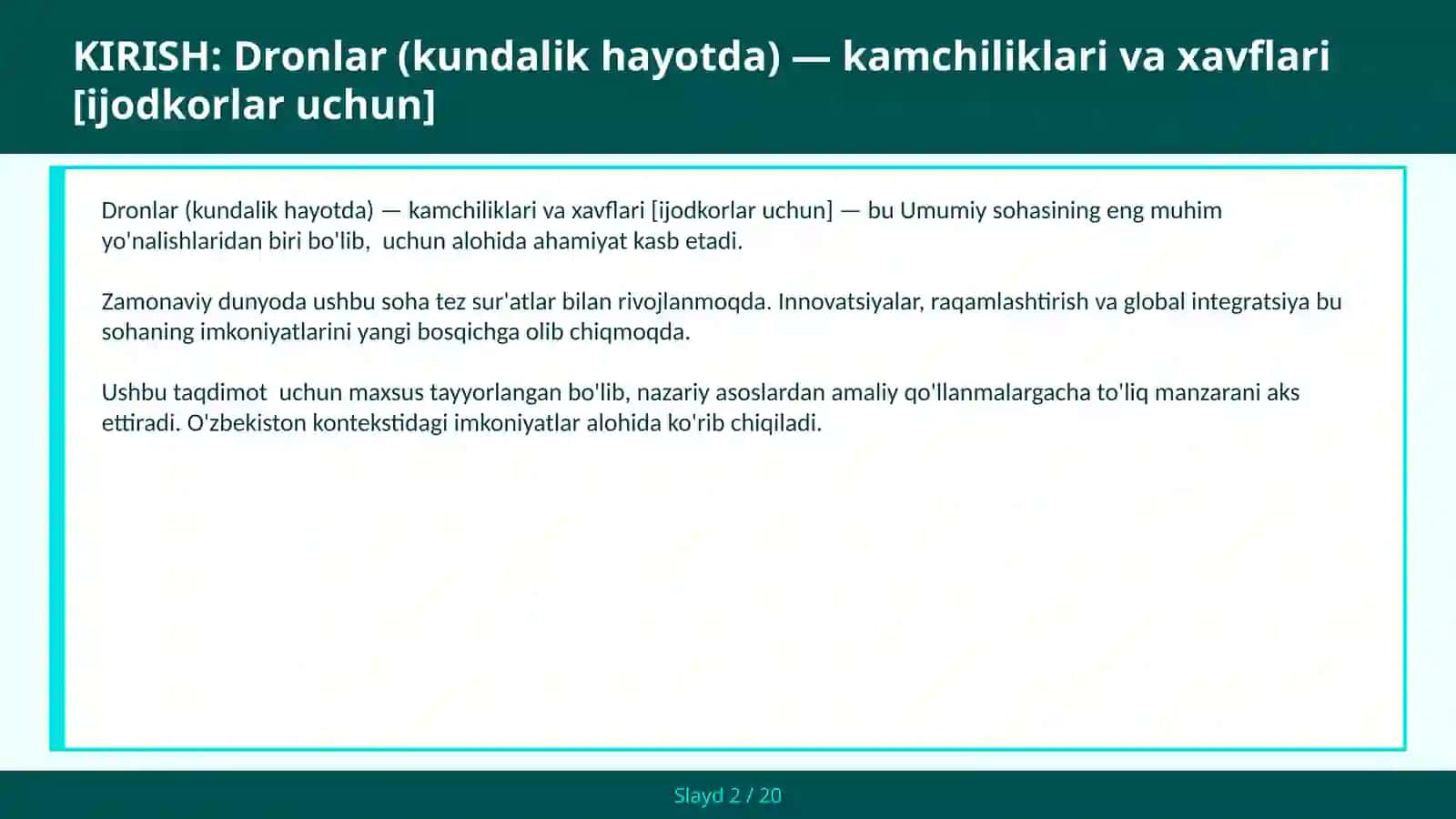Dronlar (kundalik hayotda) — kamchiliklari va xavflari [ijodkorlar uchun] 2