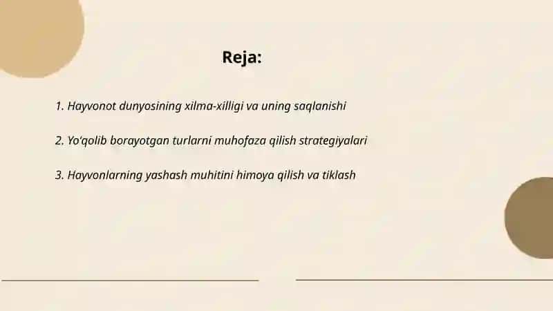 Hayvonot dunyosi va ularni muhofaza qilish 2