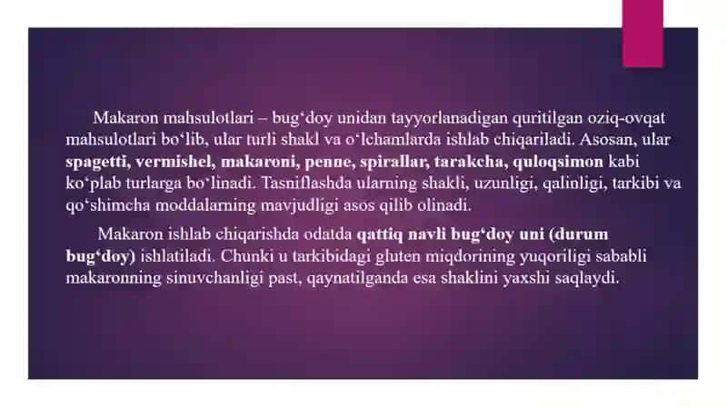 Makaron mahsulotlari texnologiyasi 2
