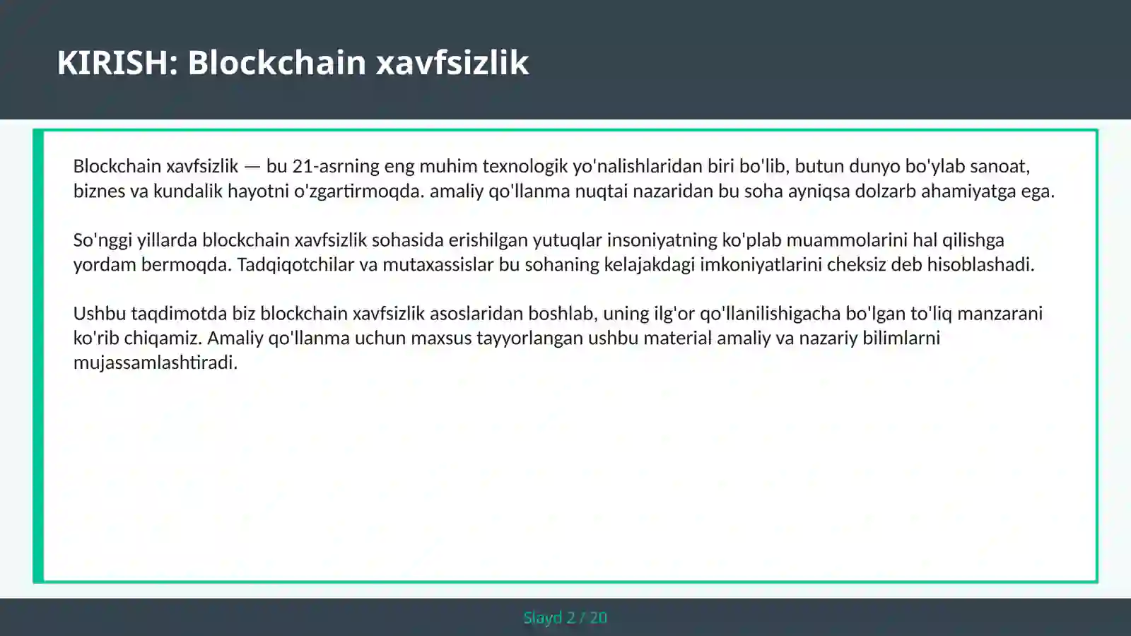 Blockchain xavfsizlik 2