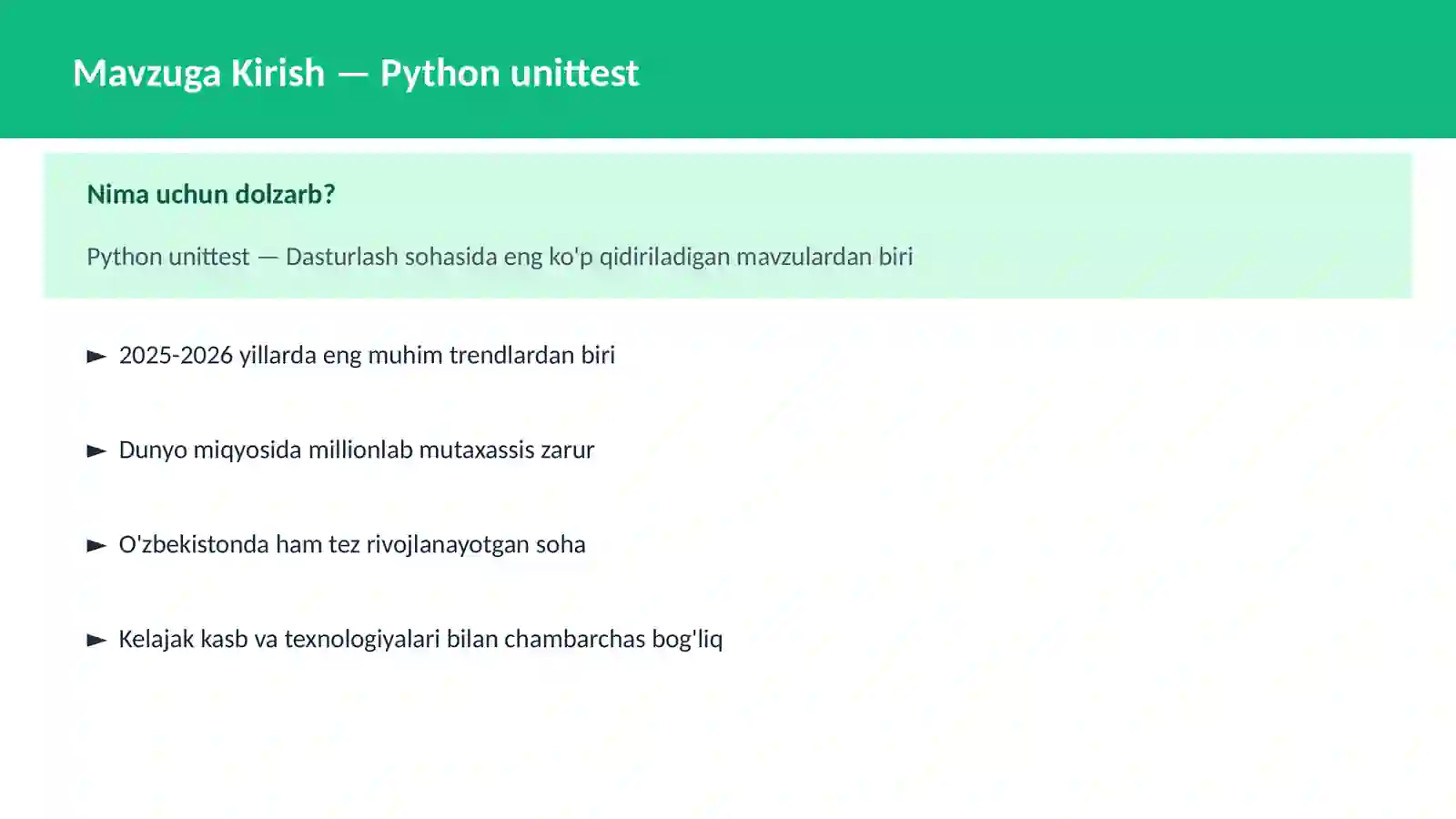 Python unittest 2