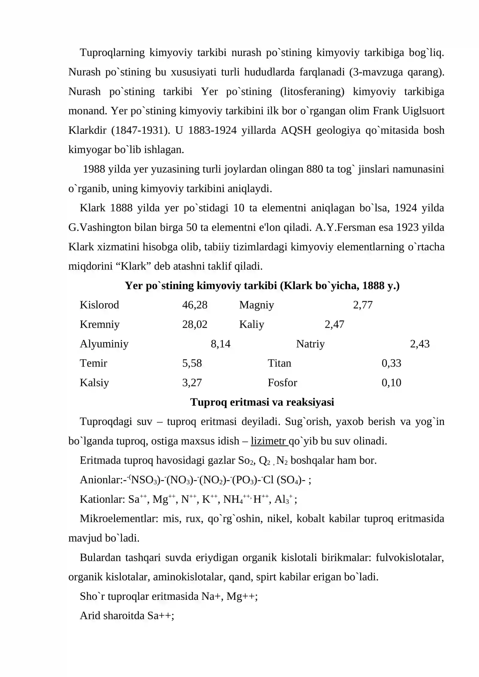 Tuproqlar kimyosi 2