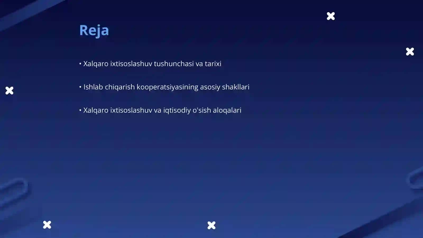Xalqaro ixtisoslashuv va ishlab chiqarish kooperatsiyasi 2