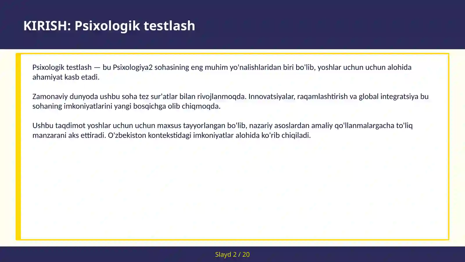 Psixologik testlash 2