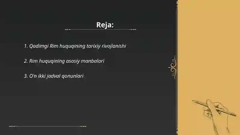 Qadimgi Rim huquqining asosiy belgilari 2