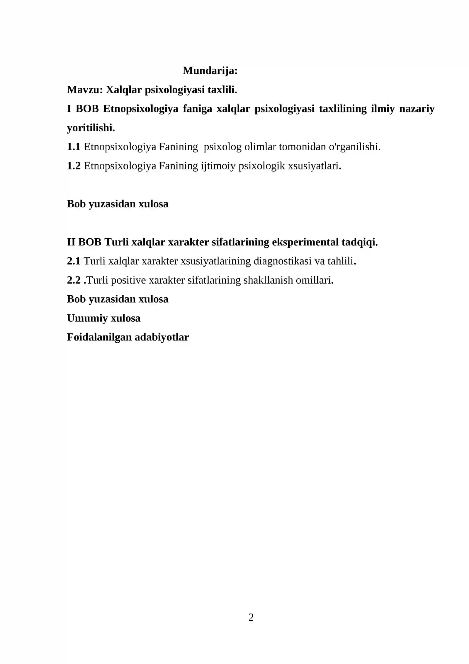 Xalqlar psixologiyasi taxlili 2