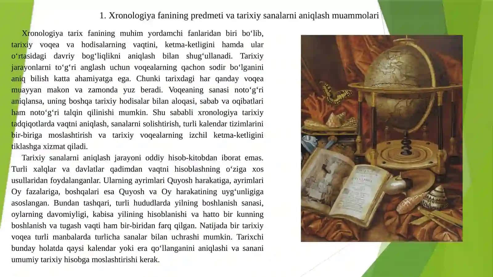Xronologiya va tarixiy sanalarni aniqlash muammolari 2