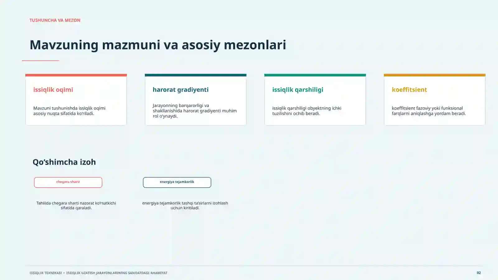 Issiqlik oqimi modeli Issiqlik uzatish jarayonlarining sanoatdagi ahamiyati va qo‘llanilishi. 20 slaydli ilmiy taqdimot 2