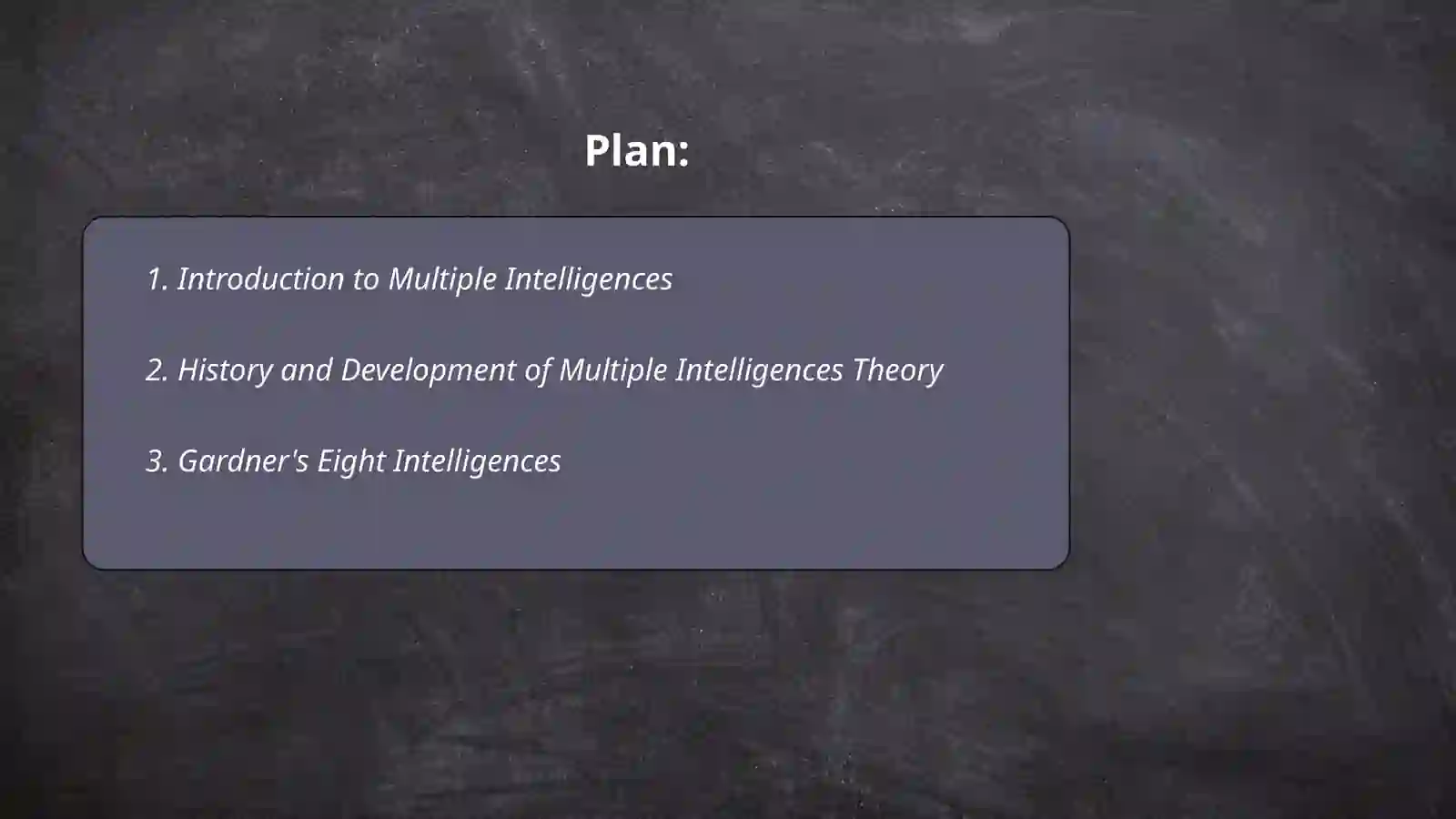 The theory of multiple intellegences reference article 2