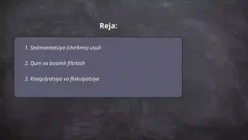 Oqova suvlarni tozalash usullari 2