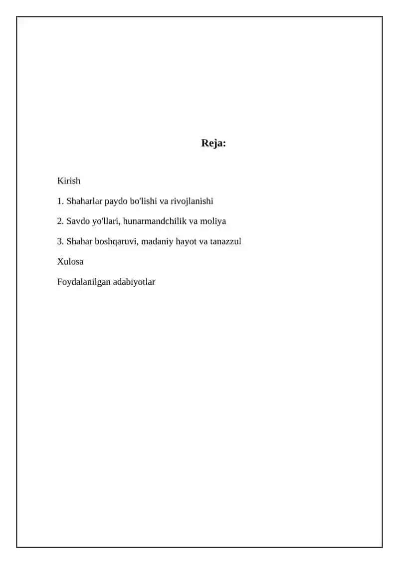 O'rta Osiyoda shahar xujaligining rivojlanishi 2