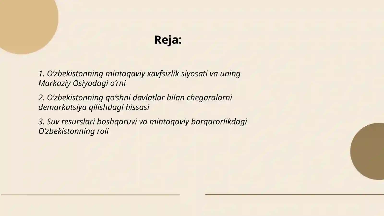 O‘zbekistonning Markaziy Osiyoda tinchlik va barqarorlikni ta’minlashdagi o‘rni 2