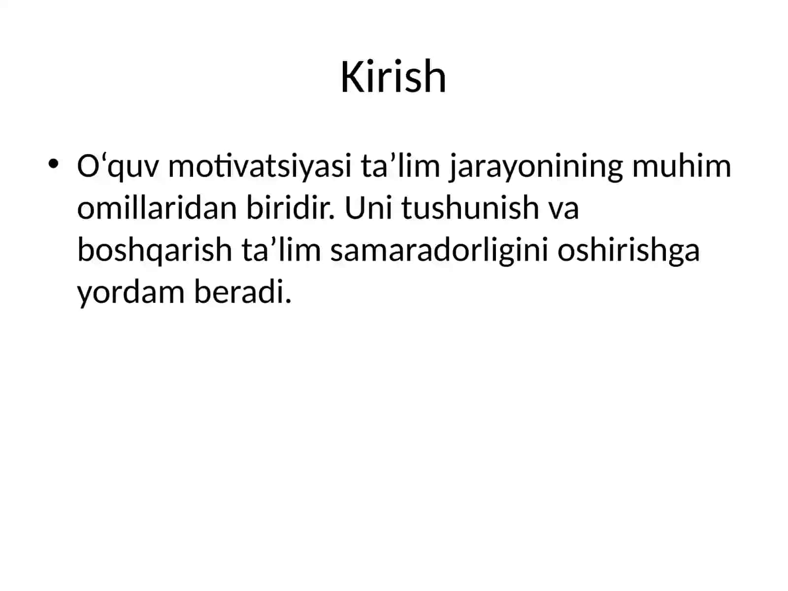 O‘quv  motivatsiyasi va  uni boshqarish muammosi 2
