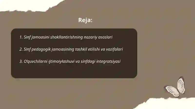 Sinf jamoasini tarbiyalash 2