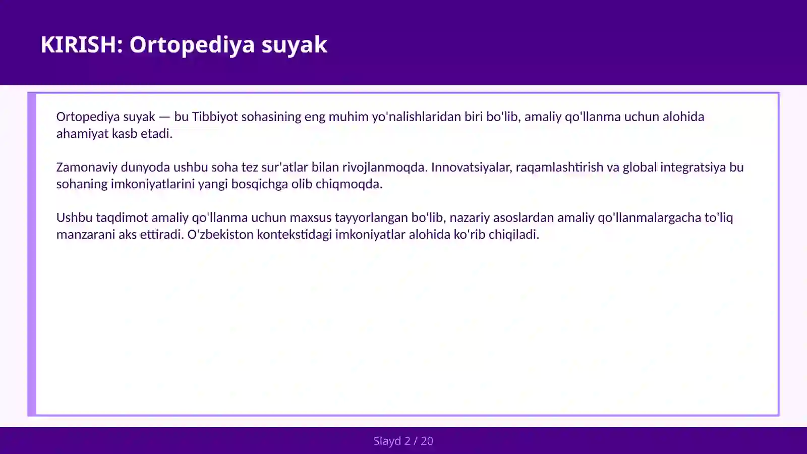 ORTOPEDIYA SUYAK 2