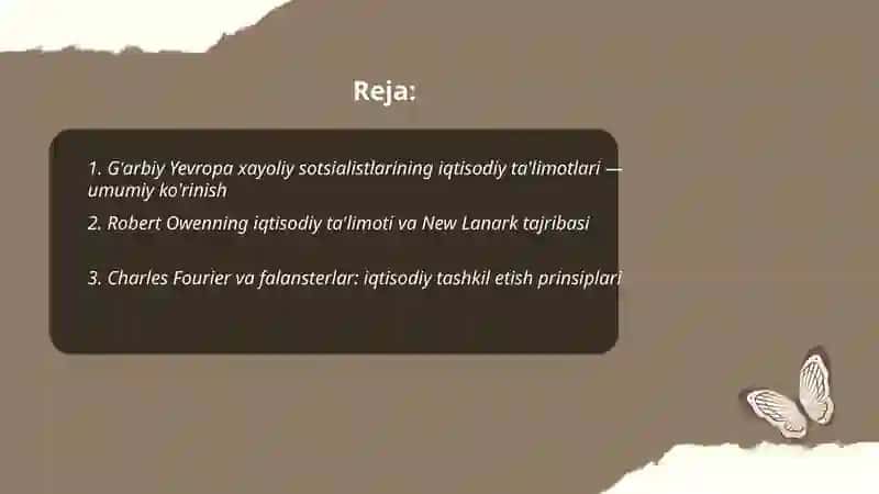 G'arbiy Yevropa xayoliy sotsialistlarning iqtisodiy ta'limotlari 2