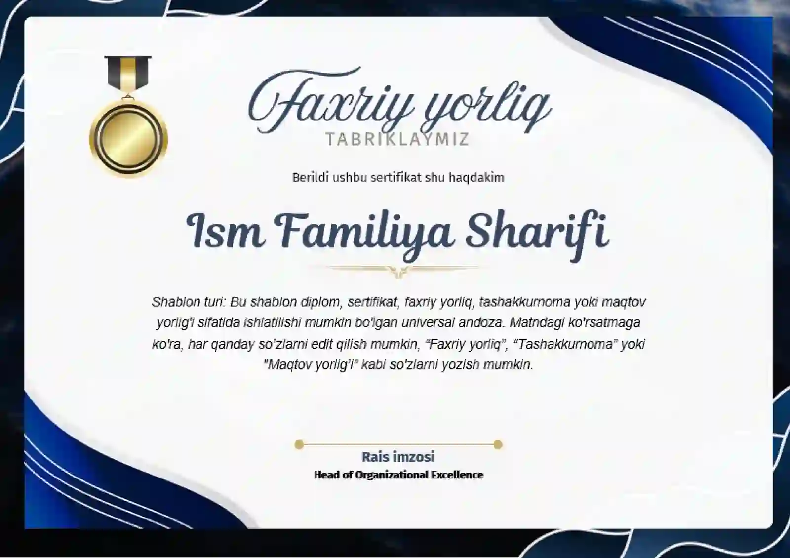 Faxriy yorliq 2