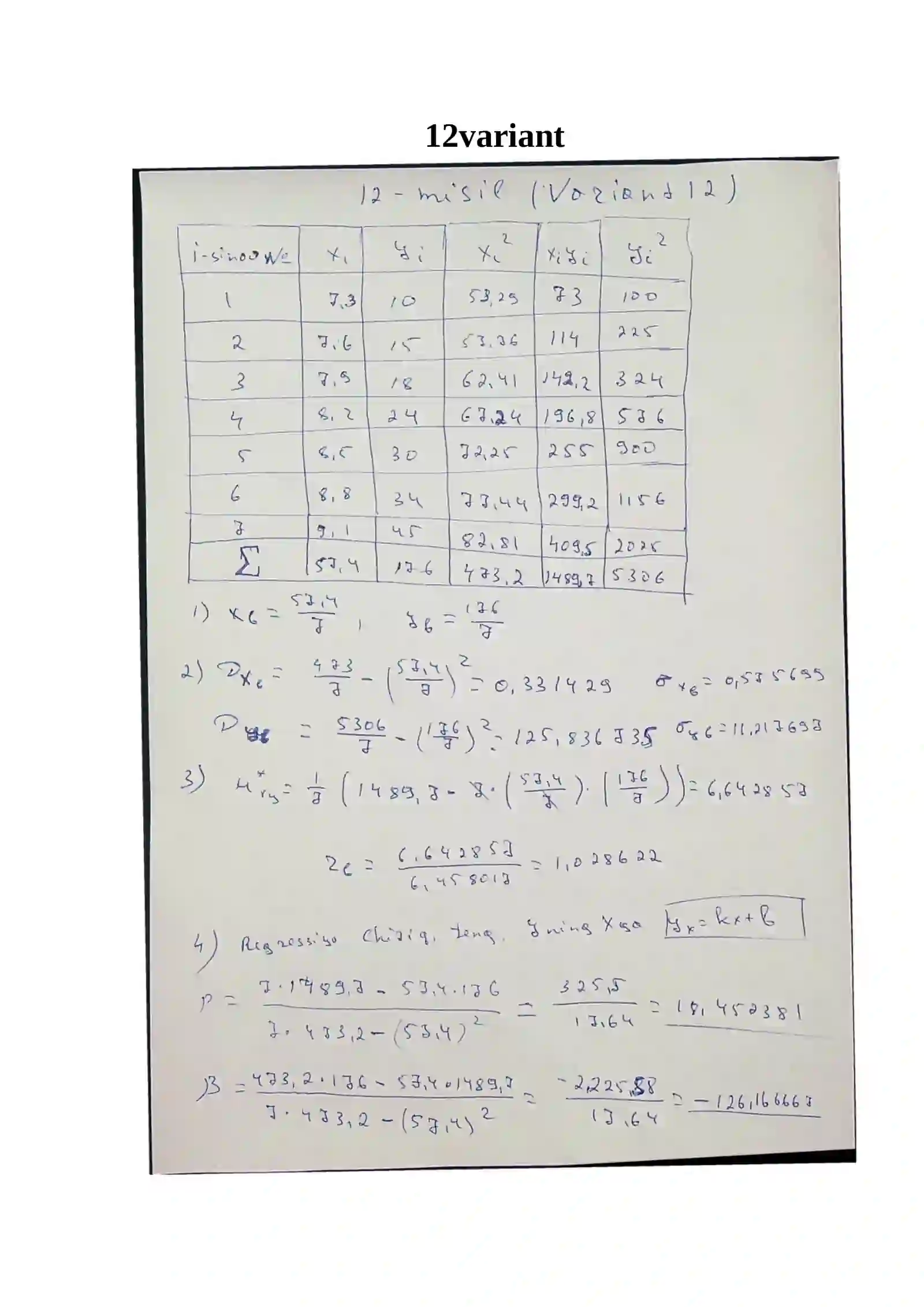 Ehtimollik va statistika MUSTAQIL ISH 2 2
