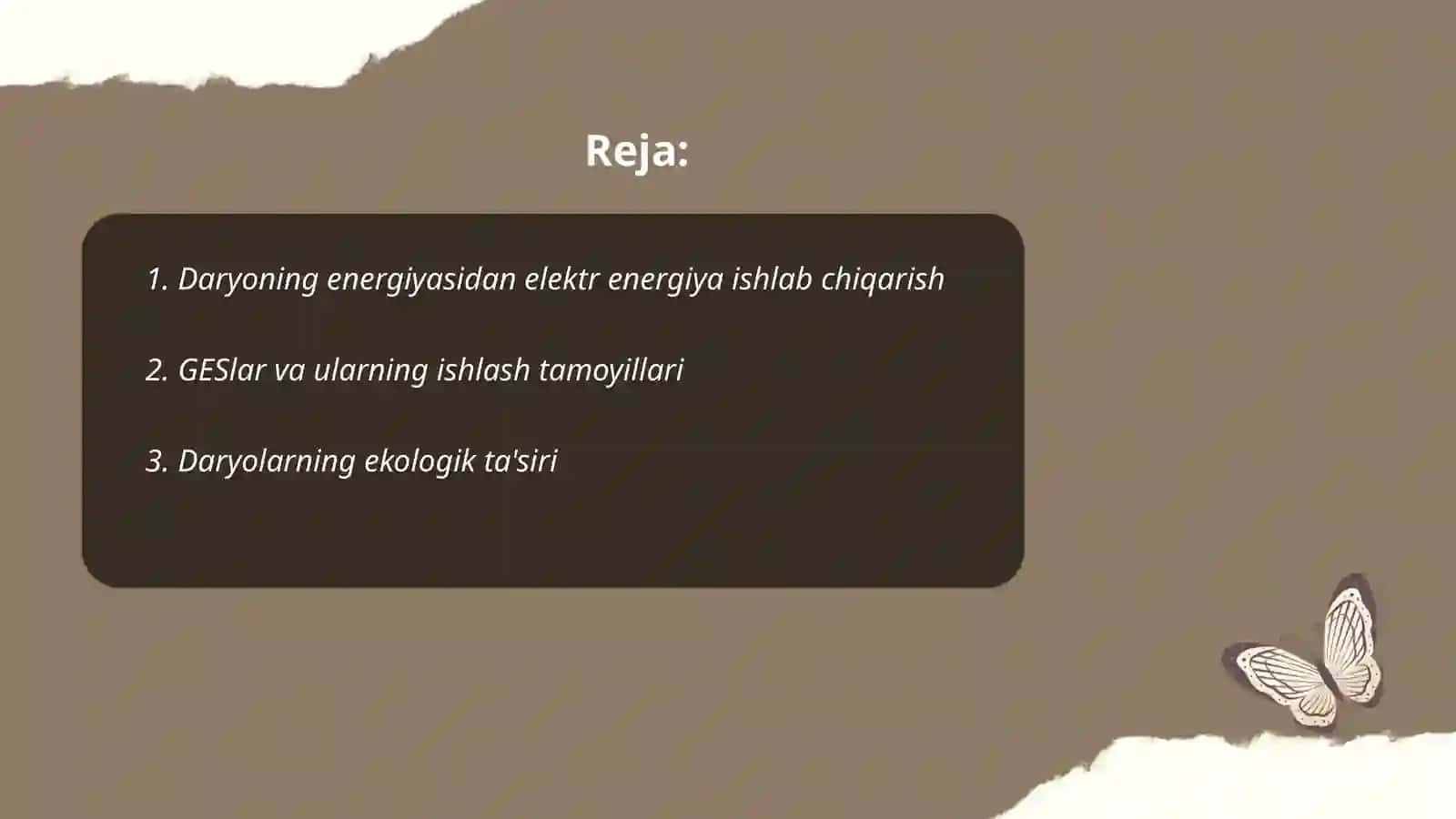 Daryoning energiyasi va ishi 2
