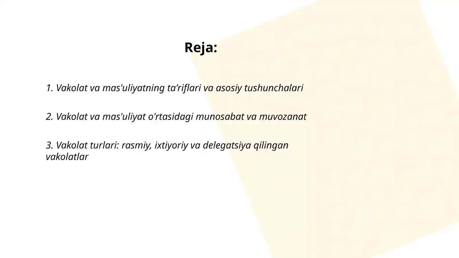 Vakolat va mas'uliyat tushunchalari 2