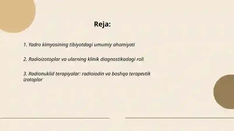 Yadro kimyosining tibiyotdagi orni 2