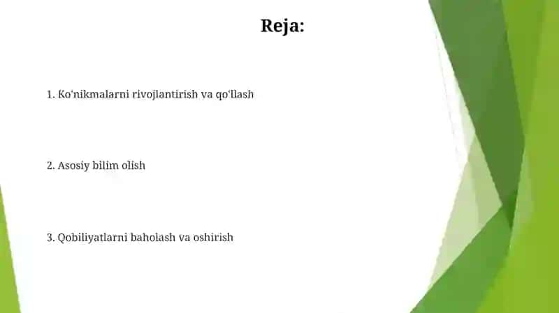Boshlang'ich talimda o'quvchilarning bilim ko'nikma va malakalarini tashkil etish 2