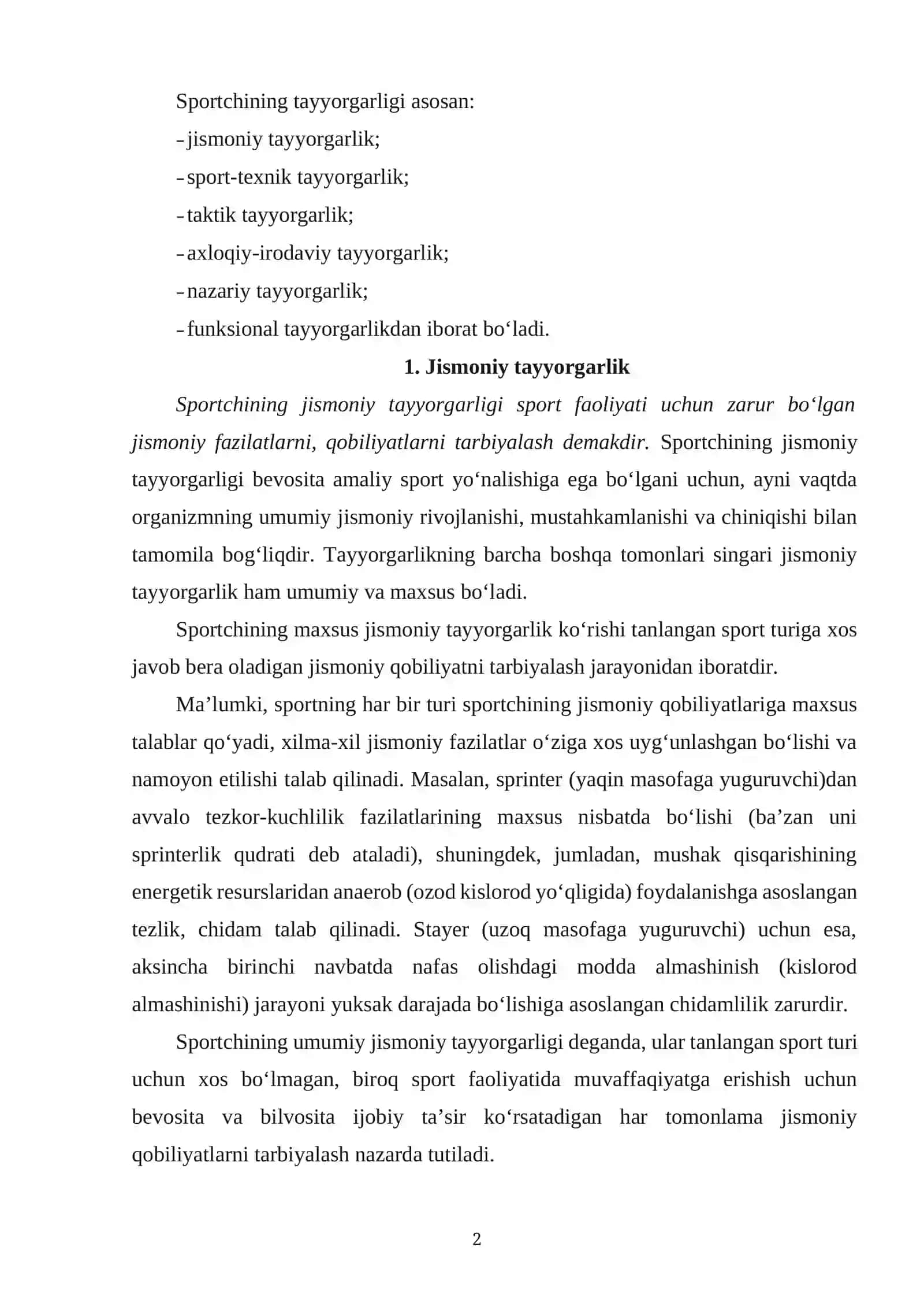 Jismoniy tayyorgarlik 2