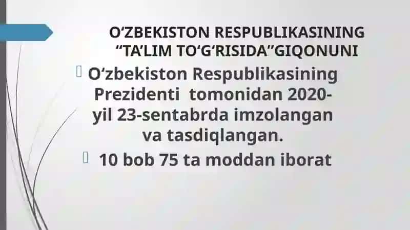 Ta'lim to'g'risida 2
