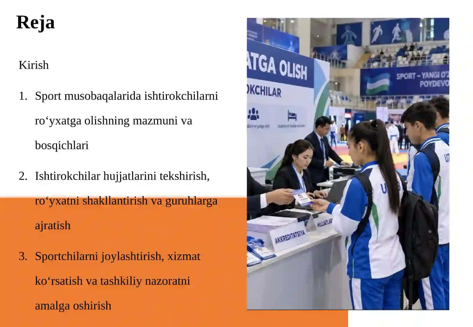 Sport musobaqalarida ishtirokchilarni ro‘yxatga olish va joylashtirish tartibi 2