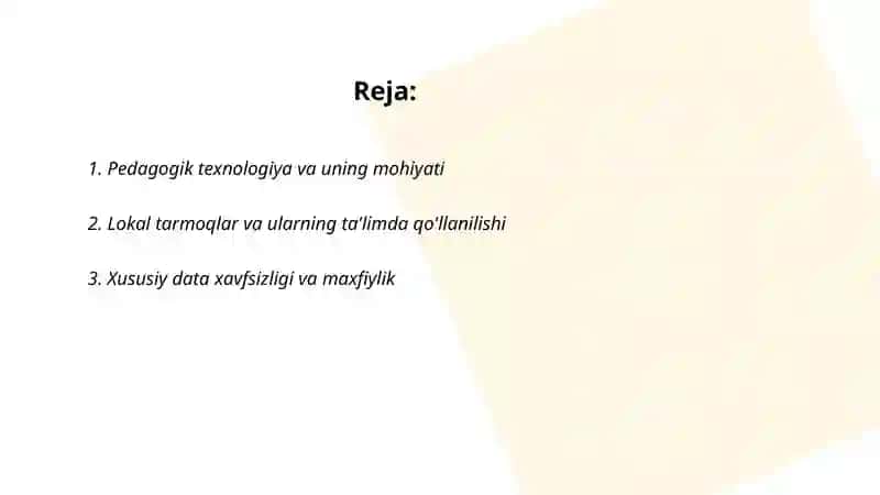 Pedagogik texnologiyadan lokal va xusisiydatajada foydalanish 2