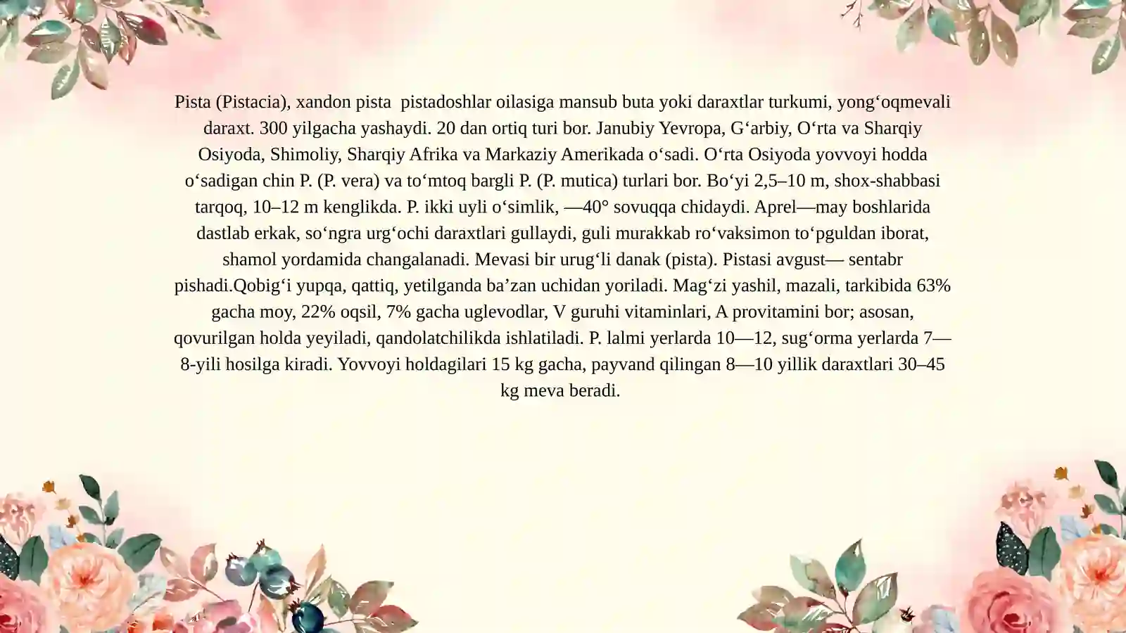 O'rta Osiyoning pistazorlari 2