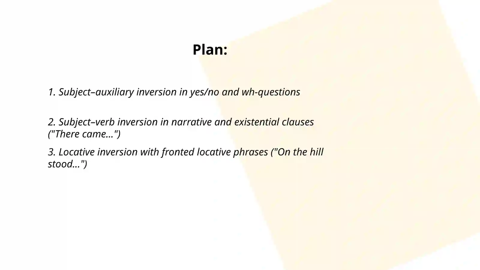 Inversion in linguistics 2