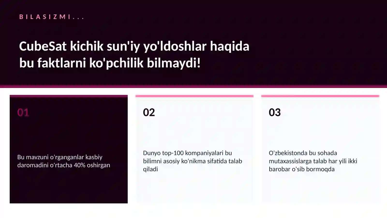 CubeSat kichik sun'iy yo'ldoshlar 2