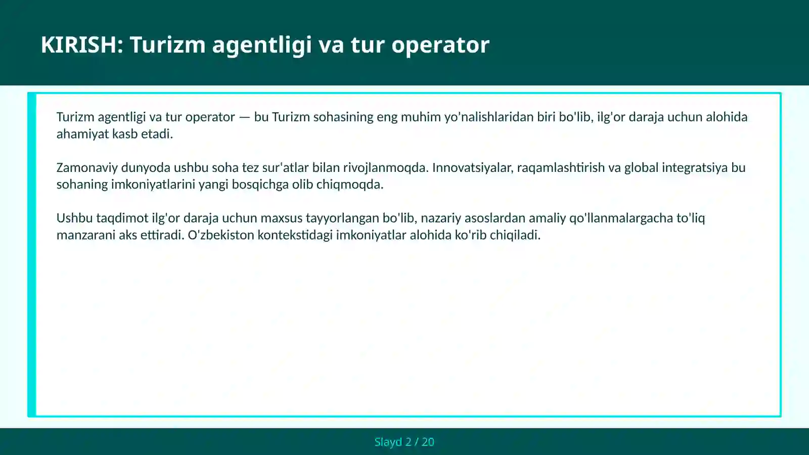 Turizm agentligi va tur operator 2