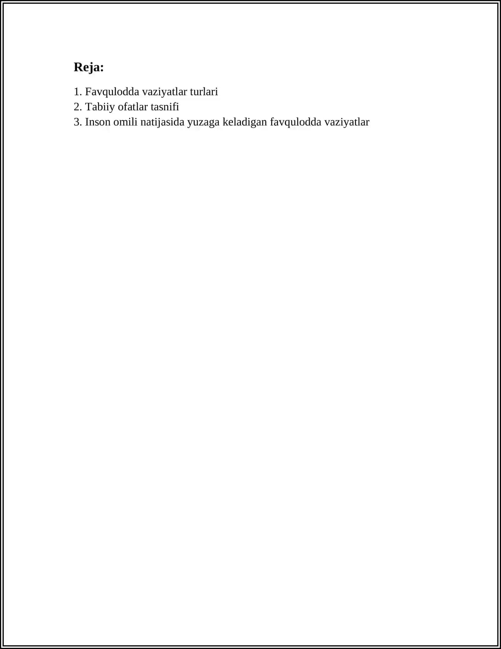 FAVQULODDA VAZIYATLAR TASNIFI, TAVSIFI VA ULARNING XUSUSIYATLARI 2