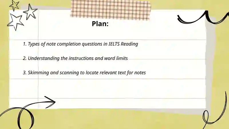 Types of note completion questions in IELTS Reading 2